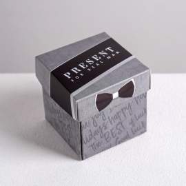Коробка подарочная складная бонбоньерка «Present», 6.5×6.5×6.5см,4527032