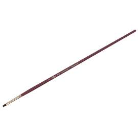 Кисть художественная синтетика бордовая Гамма "Вернисаж", плоская №2, длинная ручка,402002