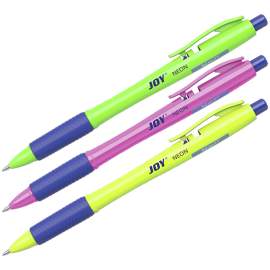 Ручка шариковая автоматическая Erich Krause "Ultra Glide Technology Joy Neon"синяя,0,7мм,грип,43347