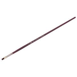 Кисть художественная синтетика бордовая Гамма "Вернисаж", плоская №4, длинная ручка,402004