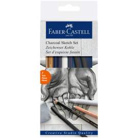 Набор угля и угольных карандашей Faber-Castell "Charcoal Sketch" 7 предметов, картон. упак,114002