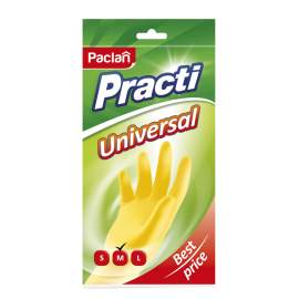 Перчатки резиновые Paclan "Practi. Universal", разм. М, желтые,407894/407891