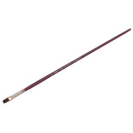 Кисть художественная синтетика бордовая Гамма "Вернисаж", плоская №8, длинная ручка,402008