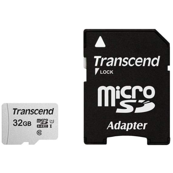 Карта памяти Transcend MicroSDHC 32Gb,Class 10 UHS-I U-1,скорость чтения 95Мб/сек(с адаптером SD)