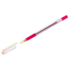 Ручка шариковая MunHwa "MC Gold" розовая, 0,5мм, грип,BMC-10