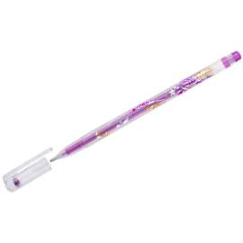 Ручка гелевая Crown "Glitter Metal Jell" розовая с блестками, 1,0мм,MTJ-500GLS(D)