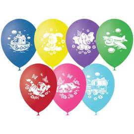 Воздушные шары,(50шт/уп.),1 шт,М12/30см, Поиск "Детская тематика", пастель, шелк,4690296041120