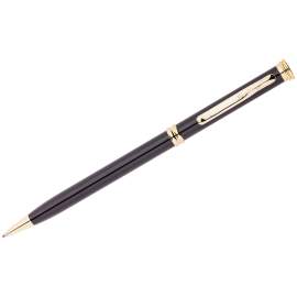 Ручка подарочная шариковая Berlingo "Golden Luxe",синяя,0,7мм,корп черн,поворот,инд. упак.,CPs_70111