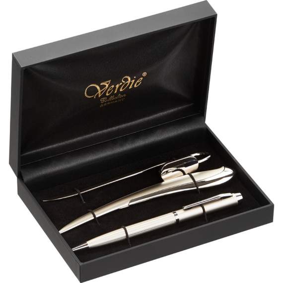 Набор подарочный VERDIE Ve-21S:ручка шариковая, 0,5мм + закладка + нож для бумаги,синий,386075
