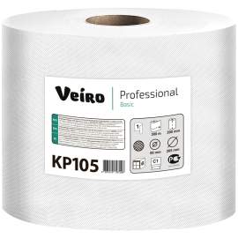 Полотенца бумажные в рулонах Veiro Professional "Basic"(С1) 1 слойн,300м/рул,ЦВ,цвет натуральн,KP105