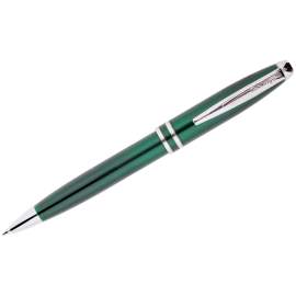 Ручка подарочная шариковая Berlingo"Silk Classic"синяя,0,7мм,корп зелен/хром,поворот,футляр,70344