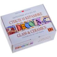 Краска по стеклу и керамике Decola, набор 12 цветов, 20мл, картон,4041114