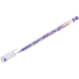 Ручка гелевая Crown "Glitter Metal Jell" фиолетовая с блестками, 1,0мм,MTJ-500GLS(D)