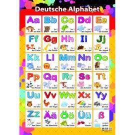 Плакат настенный обучающий "Немецкий алфавит" А2,4527
