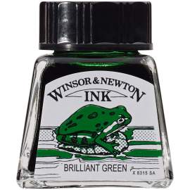 Тушь для рисования, бриллиант зеленый, 14мл, Winsor&Newton, стекл. флакон, 1005046