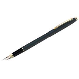 Ручка подарочная перьевая Berlingo "Golden Prestige" синяя,0,8мм,корп черный/золото,футляр,CPs_82301