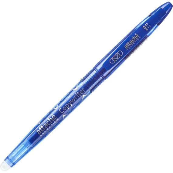 Ручка гелевая стираемая Attache Selection синяя, 0,7мм,737241