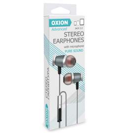 Наушники-вкладыши с микрофоном Oxion HS111, 1,1м, серый,OX-HS111 серый