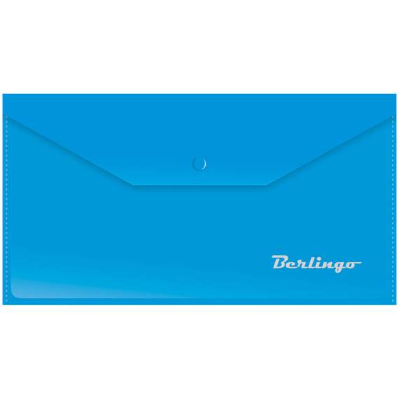 Папка-конверт на кнопке, C6 Berlingo, 180мкм, синяя	,AKk_06302