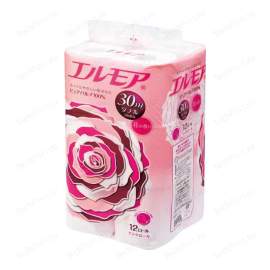 Бумага туалетная "Kami Shodji" "ELLEMOI" ароматизированная двухслойная розовая,30м,12 рул/уп,161818