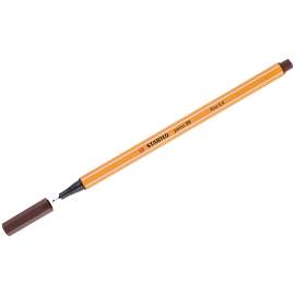 Ручка капиллярная Stabilo "Point 88" коричневая, 0,4мм,88/45