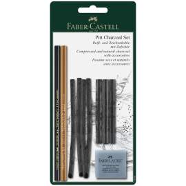 Набор угля и угольных карандашей Faber-Castell "Pitt Charcoal" 10 предметов,112996