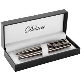 Набор подарочный Delucci "Mistico":ручка перьевая и ручка-роллер 0,6мм,черн,оруж.метал,CPn_11423
