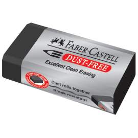 Ластик (стирательная резинка) Faber-Castell "Dust-Free",прямоуг,карт. футл, 45*22*13мм,черный,187171