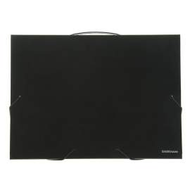 Папка на резинке с ручкой А4 Erich Krause Classic, черная, корешок 30мм, толщина 600мкм,44443,50376