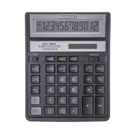 Калькулятор настольный Citizen SDC-888XBK, 12 разр, двойн питание, 158*203*31мм, черный,SDC-888XBK