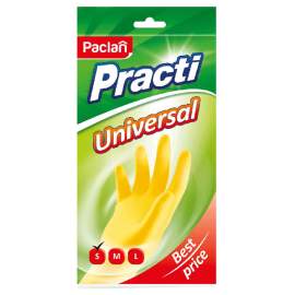 Перчатки резиновые Paclan "Practi. Universal", разм. S, желтые,407890