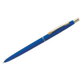 Ручка подарочная шариковая Berlingo"Silk Premium"синяя,0,7мм,корп син/золото,кноп,футляр,CPs_72402
