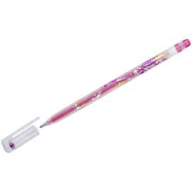 Ручка гелевая Crown "Glitter Metal Jell" красная с блестками, 1,0мм,MTJ-500GLS(D)