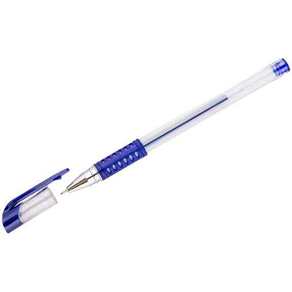 Ручка гелевая OfficeSpace синяя, 0,5мм, грип, игольчатый стержень	,GP905BU_6600