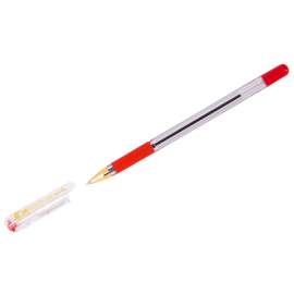 Ручка шариковая MunHwa "MC Gold" красная, 0,5мм, грип, штрих-код,BMC-03