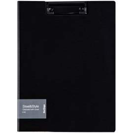 Папка-планшет с зажимом Berlingo "Steel&Style" A4, пластик (полифом), черная,PPf_93001