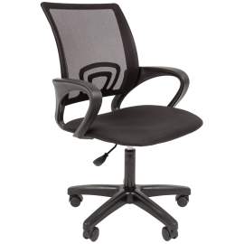Кресло оператора Helmi HL-M96 R "Airy", спинка сетка черная/сиденье ткань черная, пиастра,298856