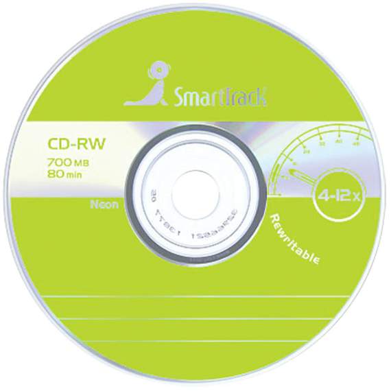 Диск CD-RW 700Mb Smart Track 4-12x Cake Box ЦЕНА=1шт (туба 50шт),ST000200