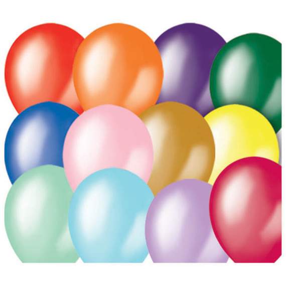 Воздушные шары,(100 шт/уп.),1 шт,М12/30см, Поиск, ассорти, металл,4607028761485