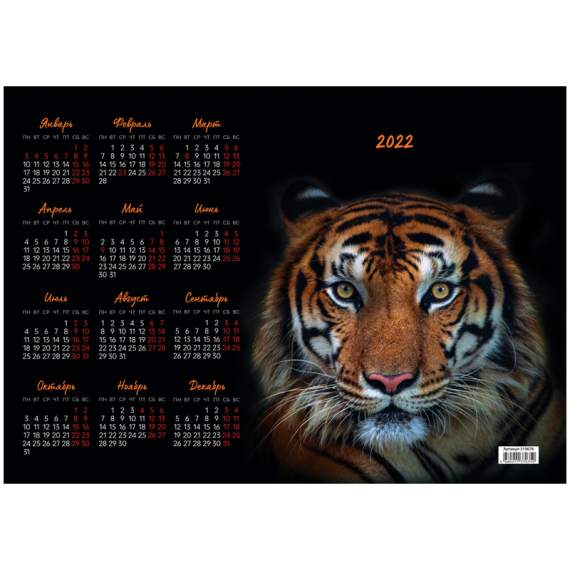 Календарь 2022 настенный листовой А3, OfficeSpace 