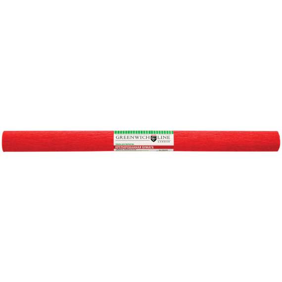 Бумага крепированная Greenwich Line, 50*250см, 32г/м2, красная, в рулоне	,CR25004