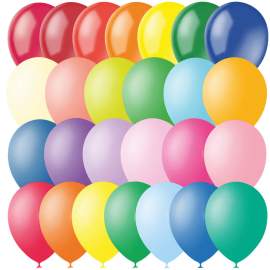 Воздушные шары,(100 шт/уп.),1 шт,М12/30см, Поиск, ассорти, пастель+декор,4607028763304
