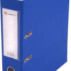 Папка-регистратор PP 80мм синий, метал.окантовка/карман, Lamark,AF0600-BL,AF0600-BL1