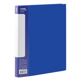 Папка с зажимом СТАММ "Стандарт" А4, 17мм, 700мкм, пластик, синяя,ММ-30645