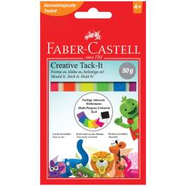Масса многораз. для приклеивания Faber-Castell "Tack-It Creative", 50г., цветная, картон. уп.187094
