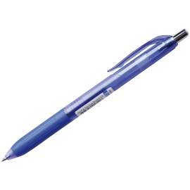 Ручка шариковая автоматическая Crown "Quick Dry" синяя, 0,5мм, грип, гибридные чернила,QD-018