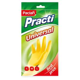 Перчатки резиновые Paclan "Practi. Universal", разм. L, желтые,407895/407892