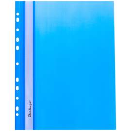 Папка-скоросшиватель пластик. перф. Berlingo, А4, 180мкм, синяя,ASp_04202