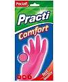 Перчатки резиновые хозяйственные Paclan Practi Comfort, р.L,с хлопковым напыл,4610015984019