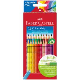 Карандаши цветные Faber-Castell "Grip", 24цв., трехгран., заточен., картон, европодвес,112424